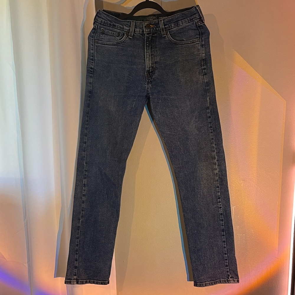 Signature by Levi Strauss Dark Blue Straight Jeans